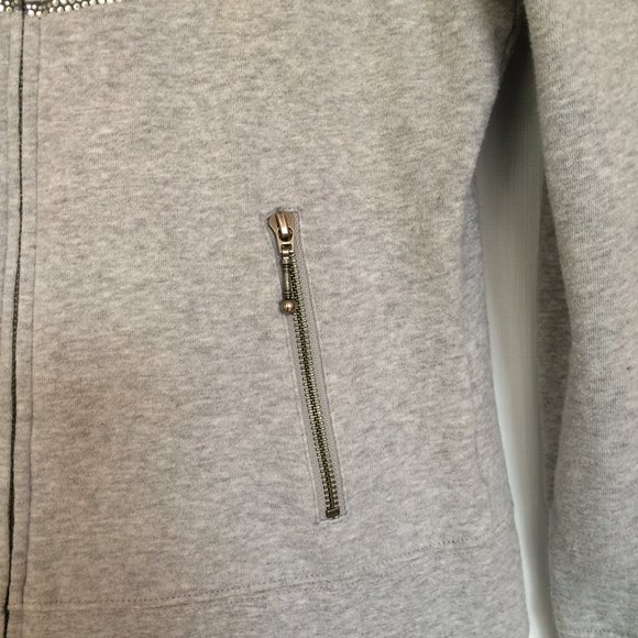 Harley-Davidson Womens Hoodie Small Gray Rhinestones Embellished Full Zip 2010 - Picture 4 of 8